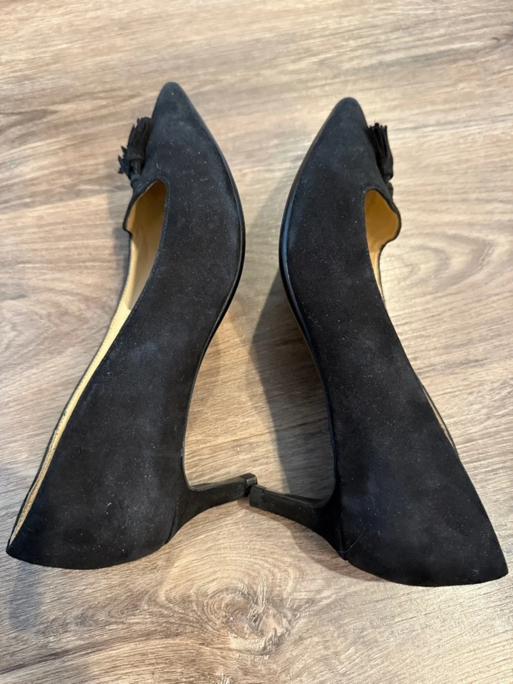 Talbots Black Suede Leather Kitten Heel Pump Size 6.5